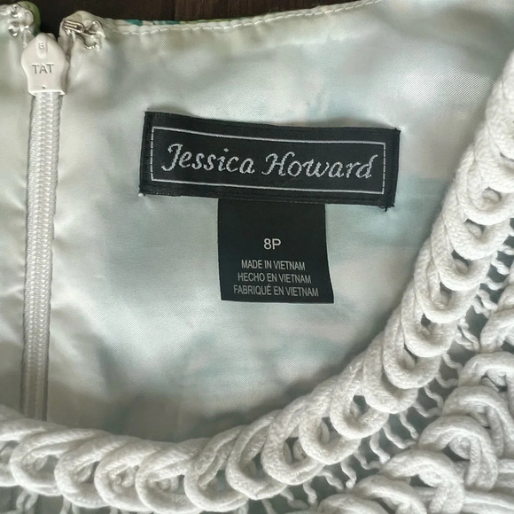 Jessica Howard Turquoise Floral Halter Dress with Beaded Neckline – Retail $119🟢 - Picture 6 of 8